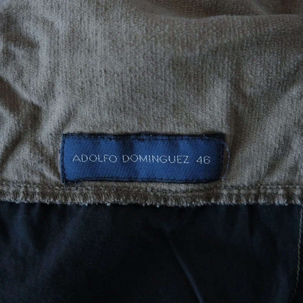 Adolfo Dominguez Corduroy Pants Mens Grey Wide Leg Vintage‎ Y2K 46 Straight Leg